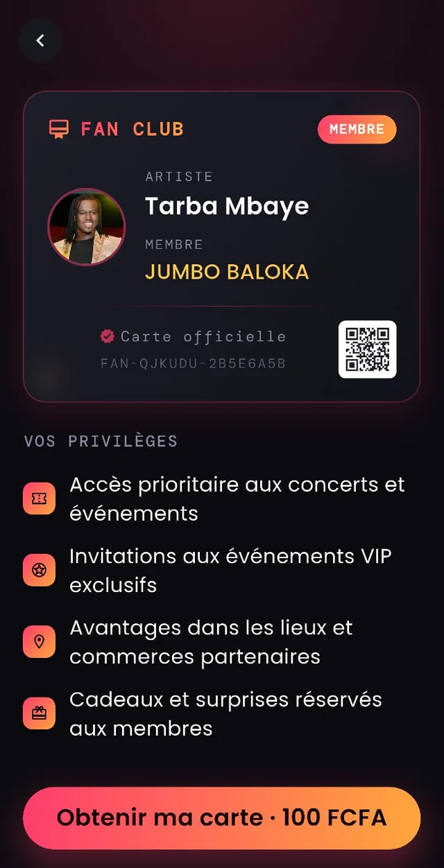 Rejoindre un Fan Club — application Melodis